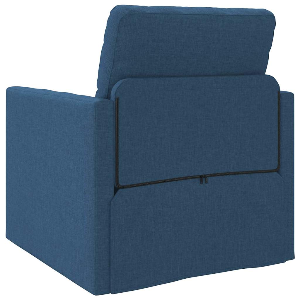 Floor Sofa Bed with Cushion Blue 74 x 77 x 81 cm Fabric
